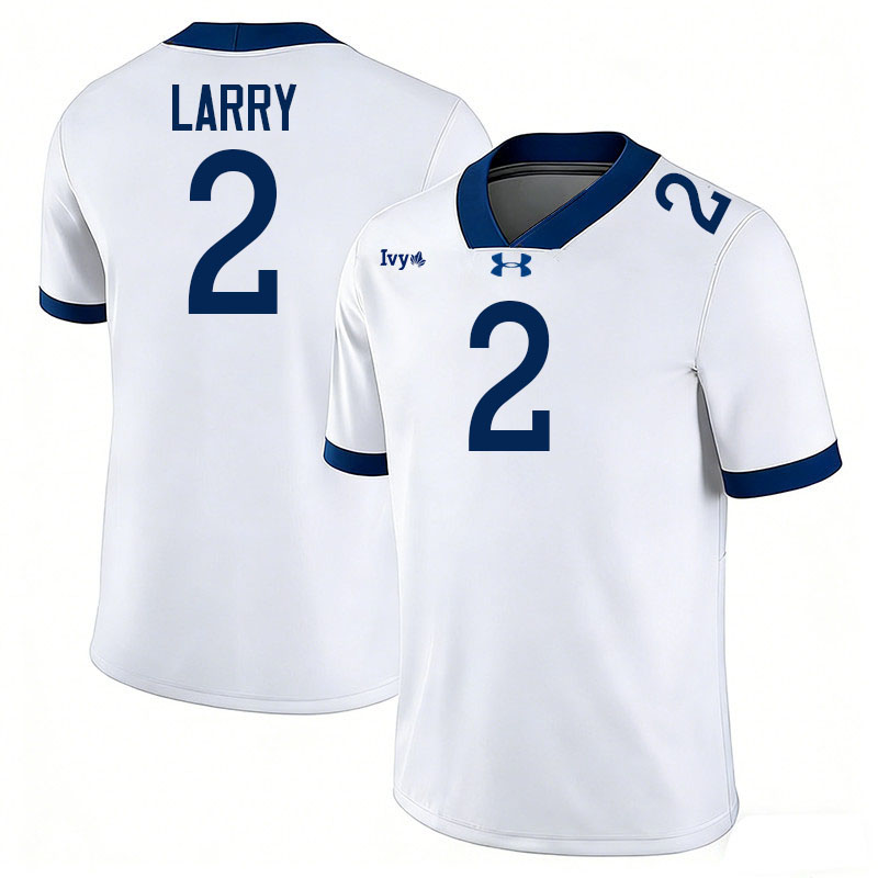 Yale Bulldogs #2 Ezekiel Larry College Football Jerseys,Uniforms Stitched-White